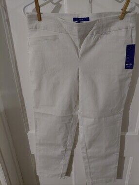 Apt. 9 White Cropped Ankle Pants